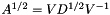 $ A^{1/2} = V D^{1/2} V^{-1} $