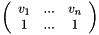 $ \left( \begin{array}{ccc} v_1 & ... & v_n\\ 1 & ... & 1 \end{array} \right) $